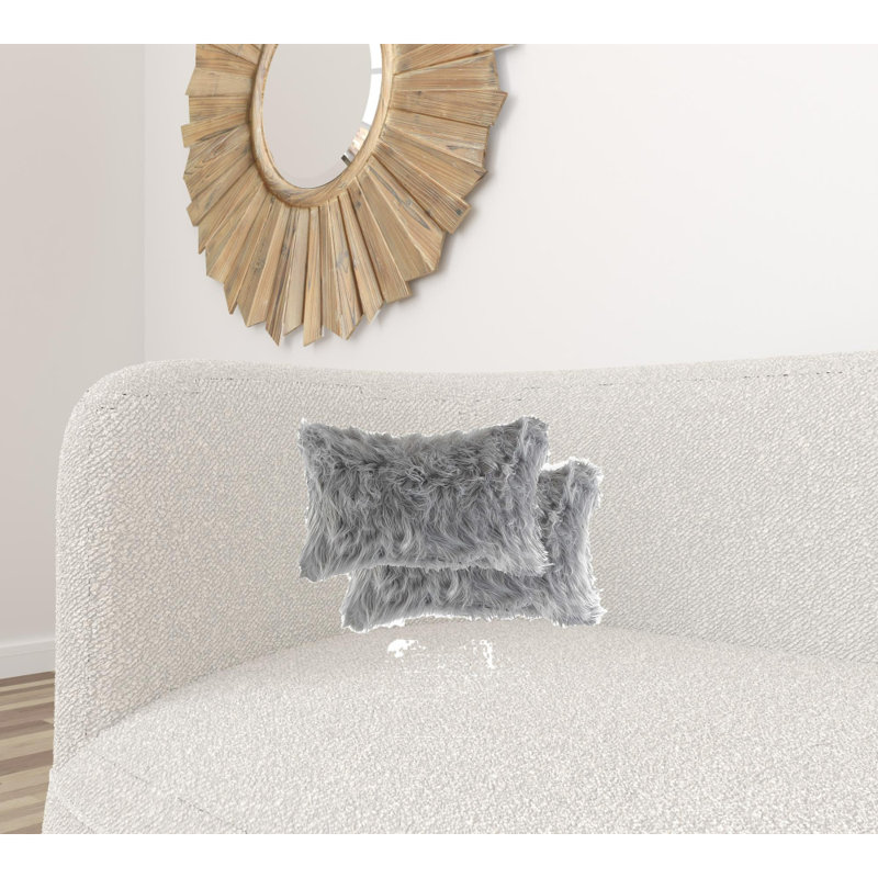 12" X 20" X 5" Grey Faux Pillow 2 Pack