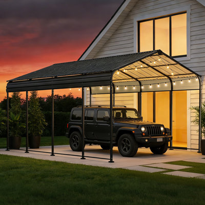 12 ft. W x 20 ft. D Heavy Duty Metal Carport, All-Weather Carport Shelter with Reinforced Steel Frame