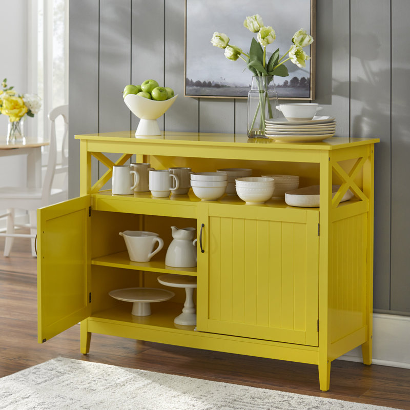 Desserte en bois de 45 po de largeur Peraza, Jaune