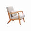 Chaise d'appoint, fauteuil avec coussin, fauteuil de lecture rembourré avec structure en bois massif-1219282477