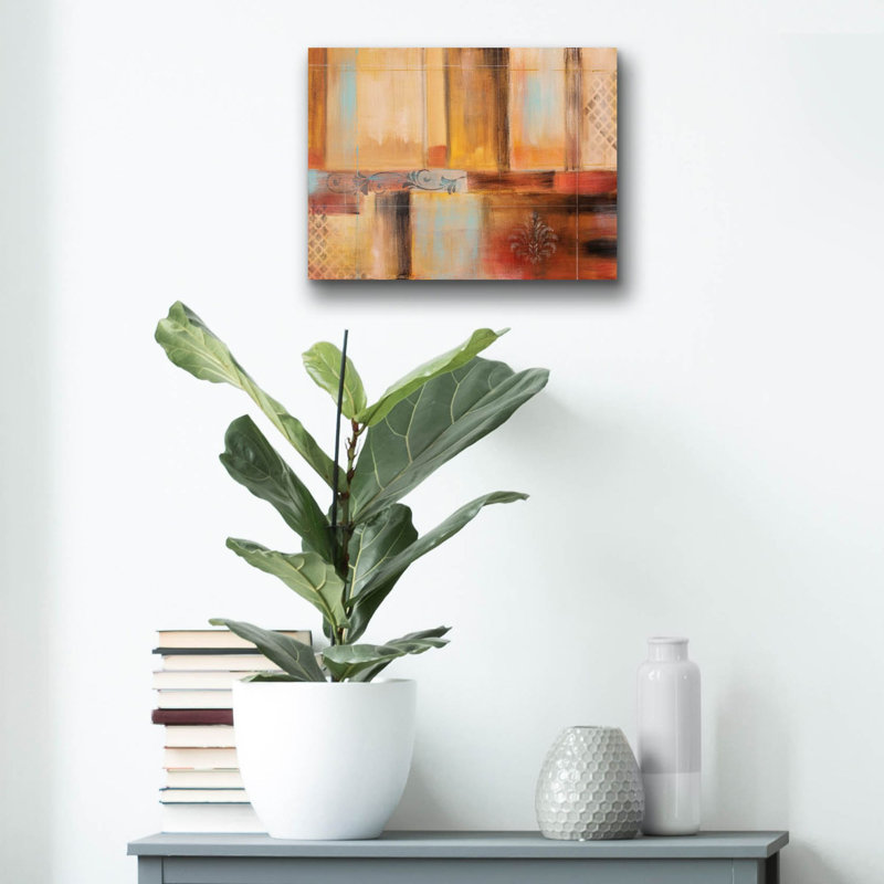 «Abstract reddition» par Jean Plout, art mural en verre acrylique, 16 po x 12 po, 16 po x 12 po