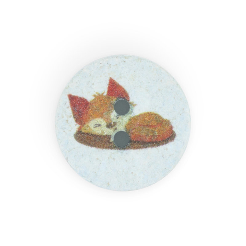 Bouton renard en coton recyclé Dritz, 15 mm, bleu clair, 9 boutons