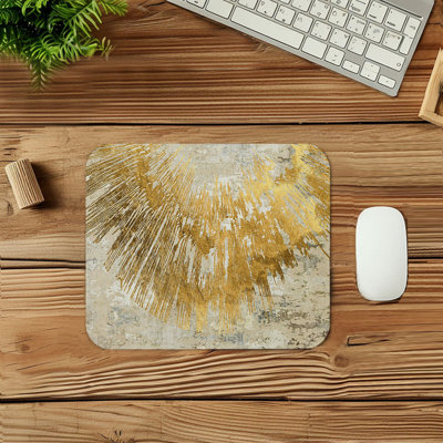 Abstract Golden Burst Modern Gaming Cute Office Laptop Desk Pad Gift Mat Square Rectangle Non-Slip Mousepad