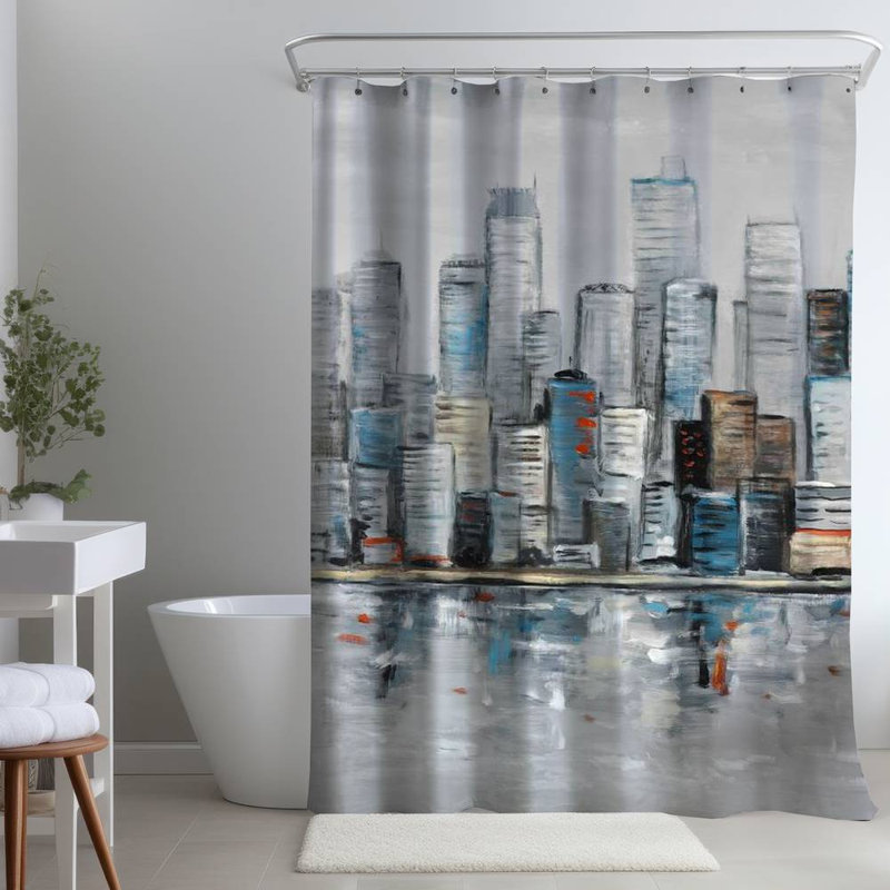 Shower Curtain CI300 – Polyester Shower Curtain, Dye Sublimation Print, 71" W × 74" L