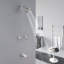 Système de douche mural avec bec de baignoire, robinet de douche à deux poignées, ensemble de garniture de douche en laiton avec valve brute-113579702