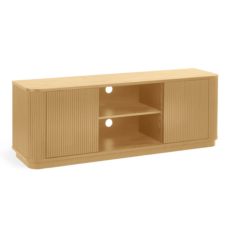 Baffour TV Stand for TVs up to 65", Light Oak