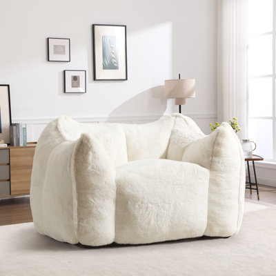 Oversized Bean bag Chair Faux Fur large Bean Bag Lounger Sofa,Without Assembly Single Sofa