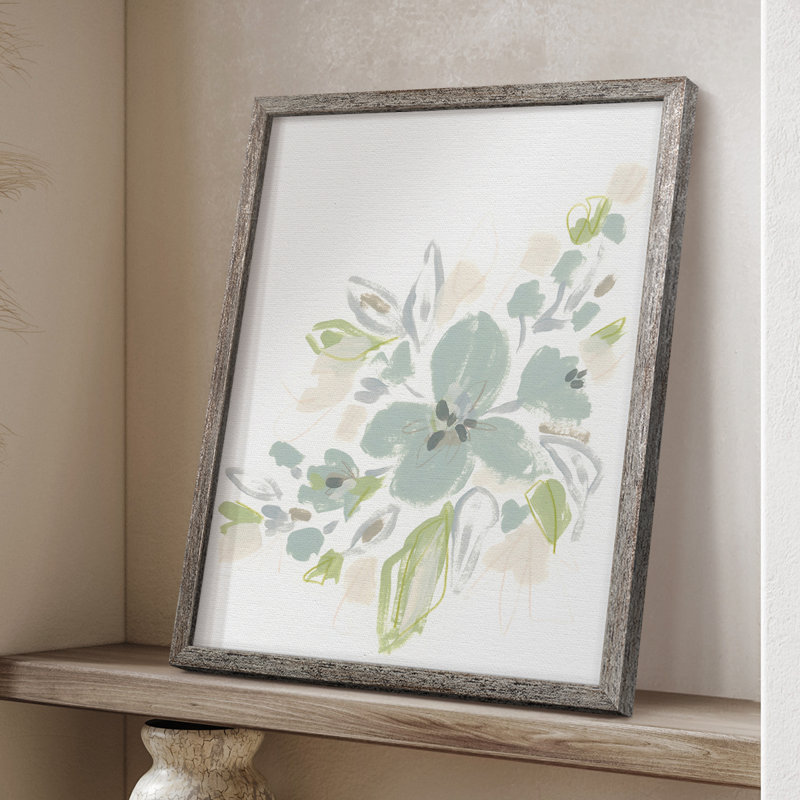 «Seafoam Petals II», reproduction encadrée - bois massif, H 11 po x l 9 po