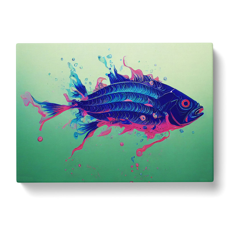 Surprising Fish Abstract - Wrapped Canvas, 35cm H x 50cm W x 3cm D