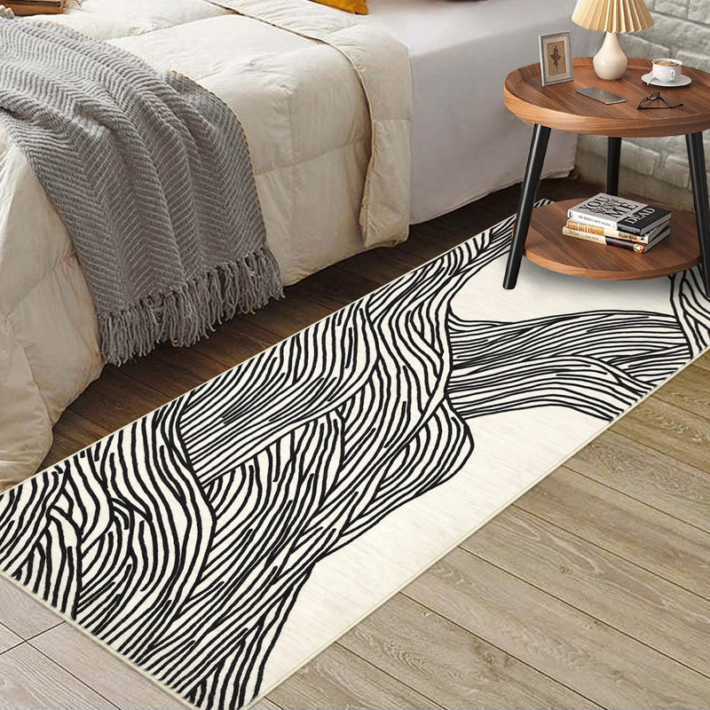 Area Rug, Black, Rectangle 80 x 150 cm