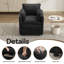 Chaise d'appoint avec rangement, fauteuil rembourré en chenille avec coussins-1301559863