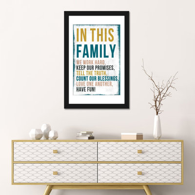 «In This Family», art textuel sur toile