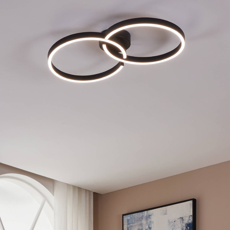 Denean LED Flush Mount, Black