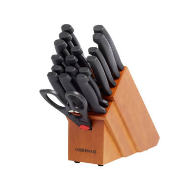 Cheer Collection 13-Piece Stainless Steel Knife Set with Wooden Block -  DailySteals