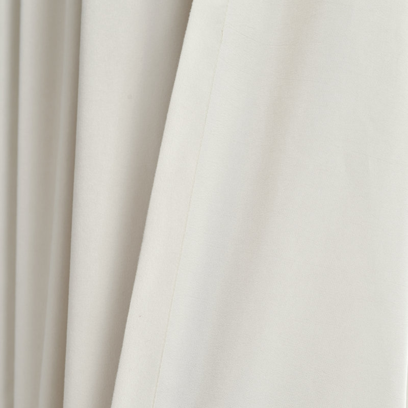 Lydia Ruffle Semi Sheer Curtain Pair, 40'' W x 84'' L, Neutral