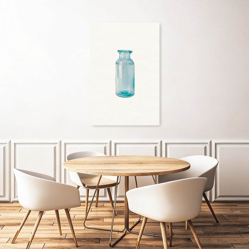 «Aqua Apothecary Bottle», reproduction d'art abstrait rétro, 48" H x 32" W