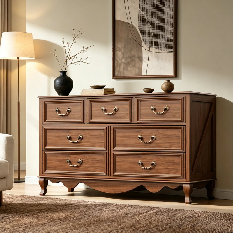 Ensemble de commode vintage 3 pièces, Brown