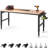 Adjustable Height Wood Workbench with Metal Frame and Power Outlets-1186158226