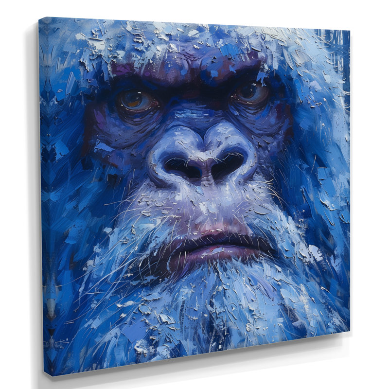 Blue Blue Glance Bigfoot - Bigfoot Wall Art Living Room, Toile tendue, H 16 po x l 16 po