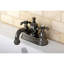 Robinet de salle de bain central à 4 poignées à fixation sur comptoir à 3 trous et onyx Kingston