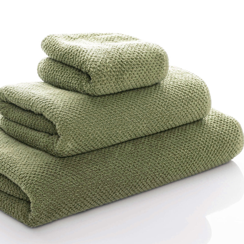 Bee Waffle Waffle Bath Sheet, Jade, Washcloth