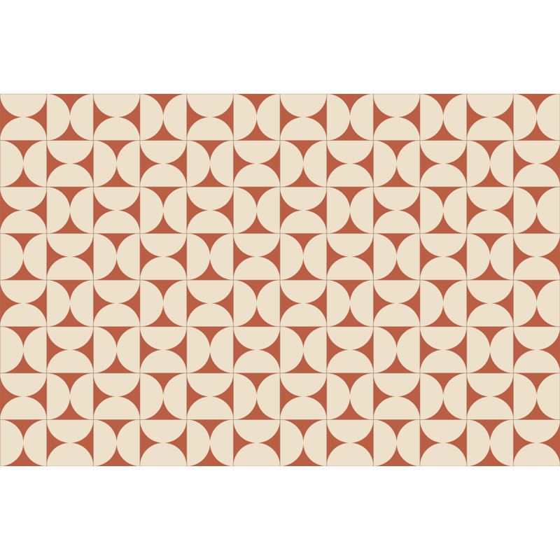 Arnold Vinyl Machine Printed Area Rug, Rectangle 4'4.4" x 6'6.7"