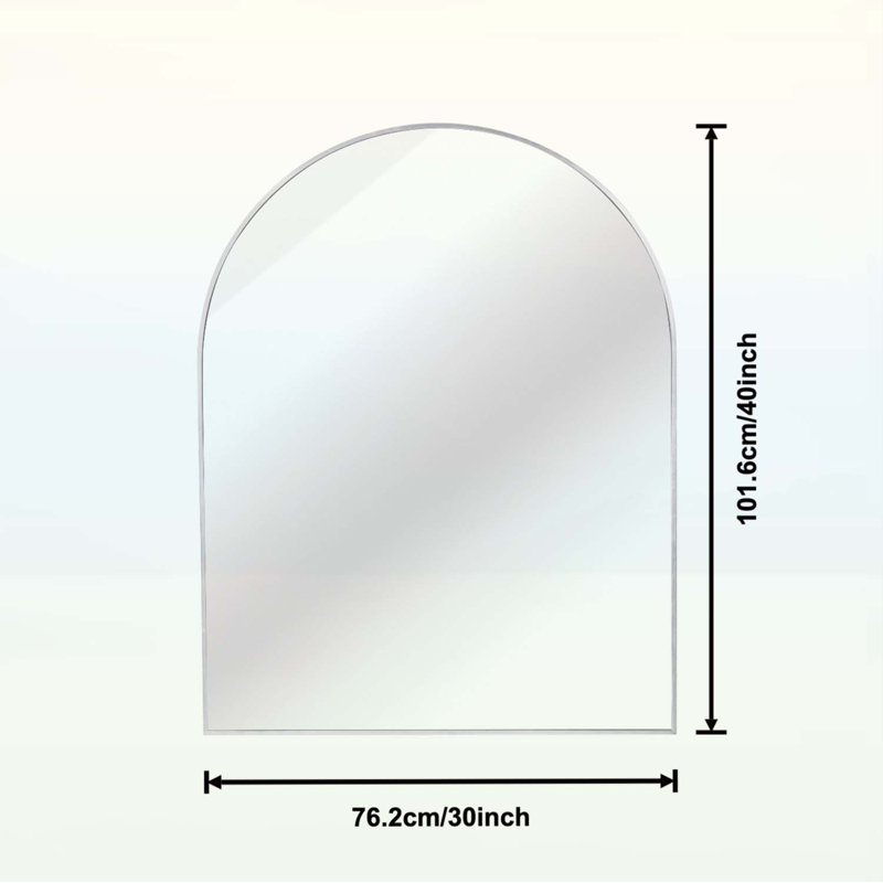 Miroir mural 30 po x 40 po, Argent argent