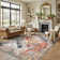Oriental Tiger Print with Floral Machine Washable Area Rug