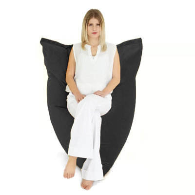Grand coussin à billes en velours Ecogami - 51 po x 35,25 po - noir