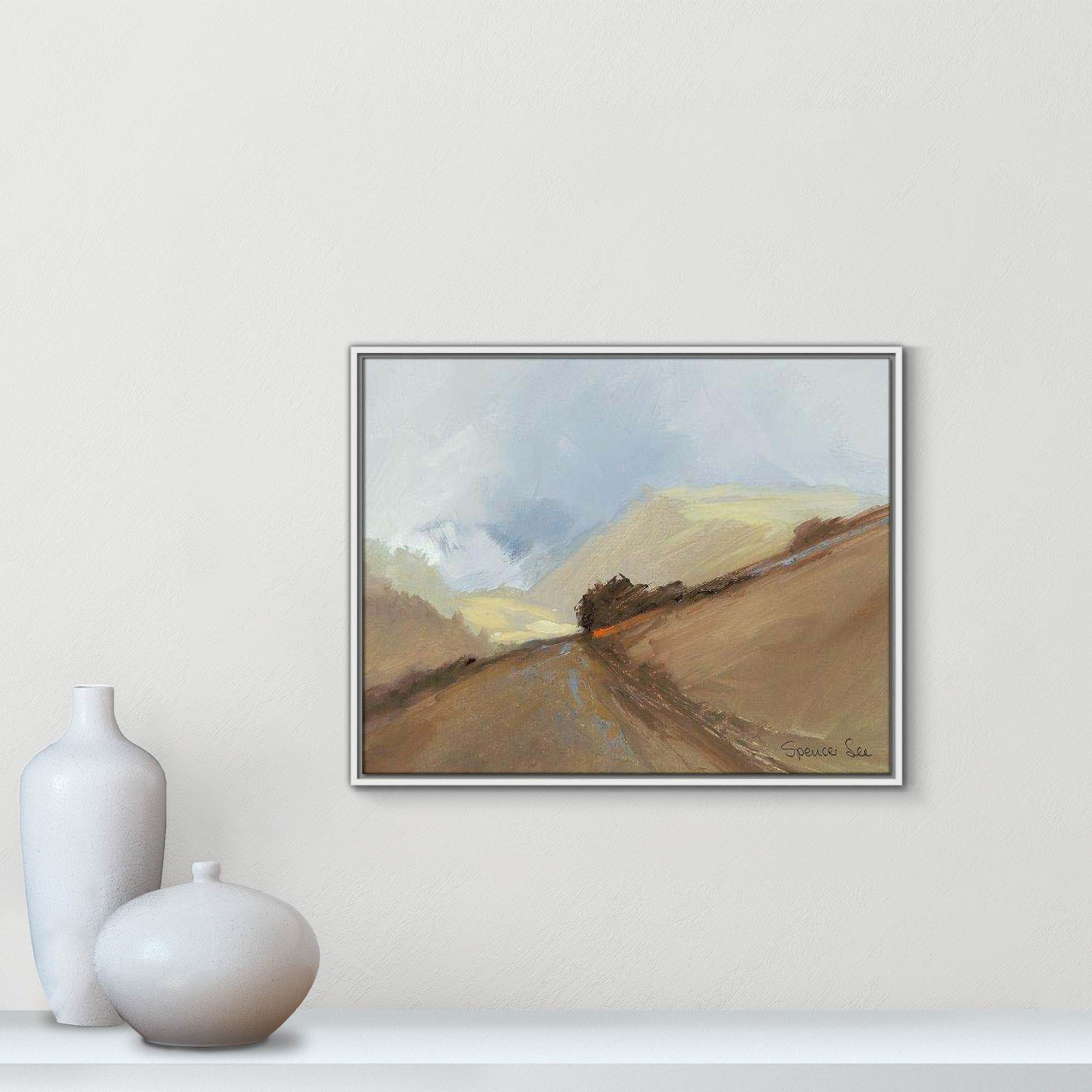 Heaven And Earth II by Spencer Lee, White Framed, 23.5'' H x 29.5'' W x 2'' D