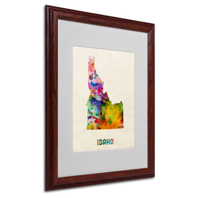 "idaho map" par michael thompsett, impression encadrée