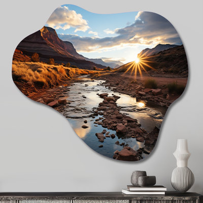 Sunset In Utah Mountain III - Asymmetrical Utah Metal Wall Art, Cloud Metal Wall Sculpture Print