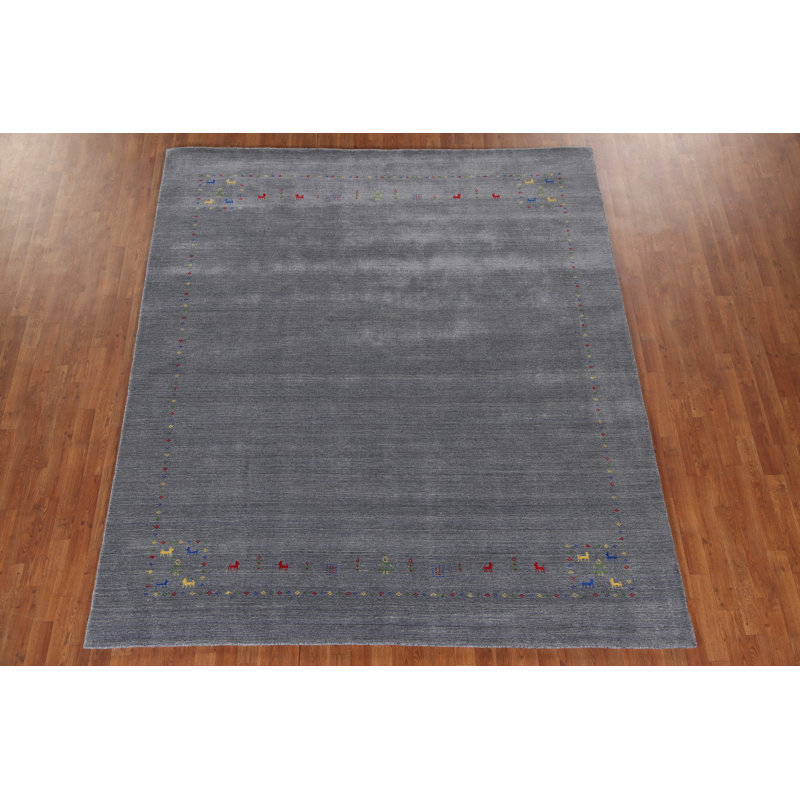 Tapis argenté gris Gabbeh