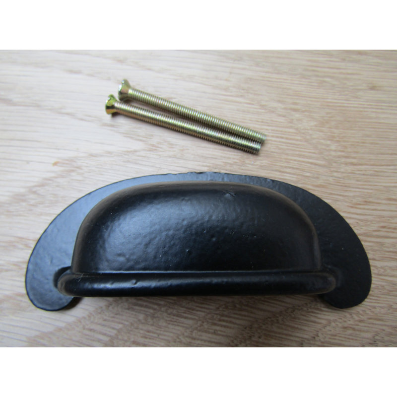 Lipped Rear Fix Cup Pull Handle Black Antique, Black Antique