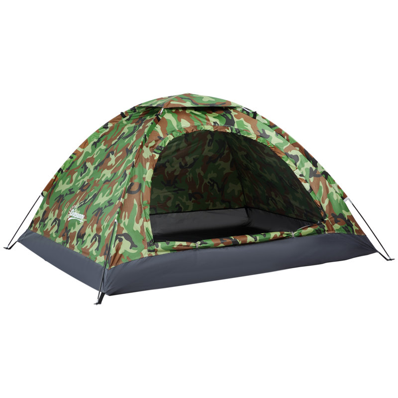 Ahuviel 2 Person Camping Tent Dome Tent with Zipped Doors Multicoloured