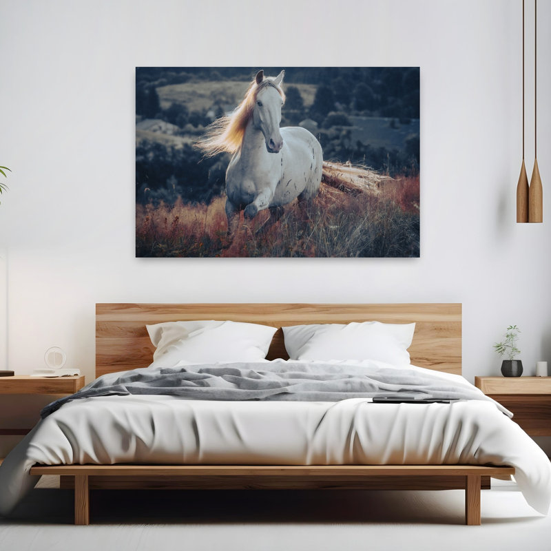 «Majestic Horse Golden Sunset Contemporary Horse», art mural