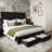 Sparkling Diamond Tufted Bed Storage Bed With Adjustable Bedhead-575877454-575877453