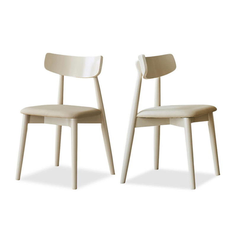 Beige Solid back side Chair(Set of 2)
