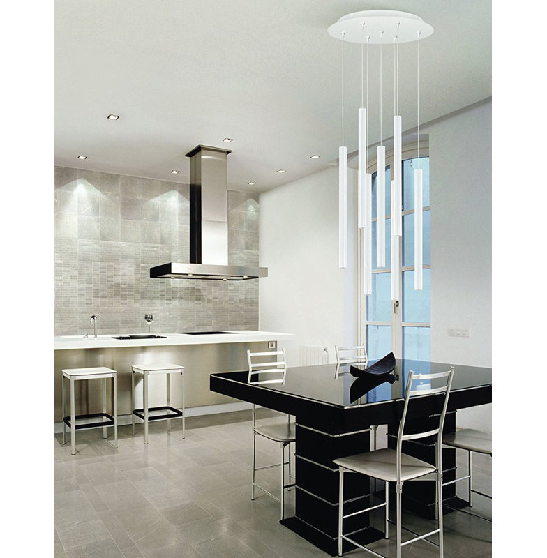 7 - Light LED Cluster Pendant, White