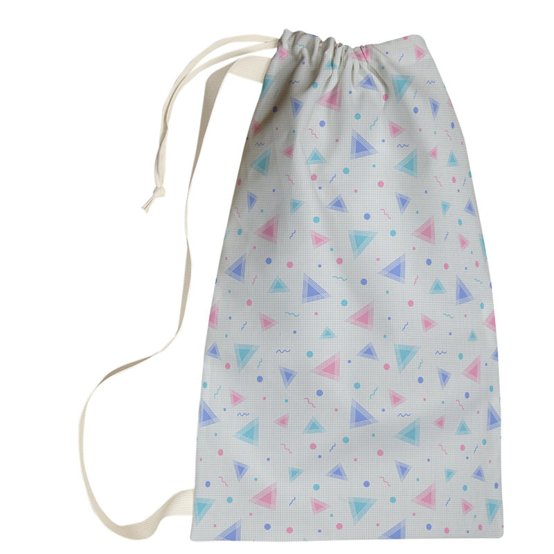 Leffel Fabric Laundry Bag with Handles, Large (76.5" H x 29.5" W x 1.5" D), Blue/Pink