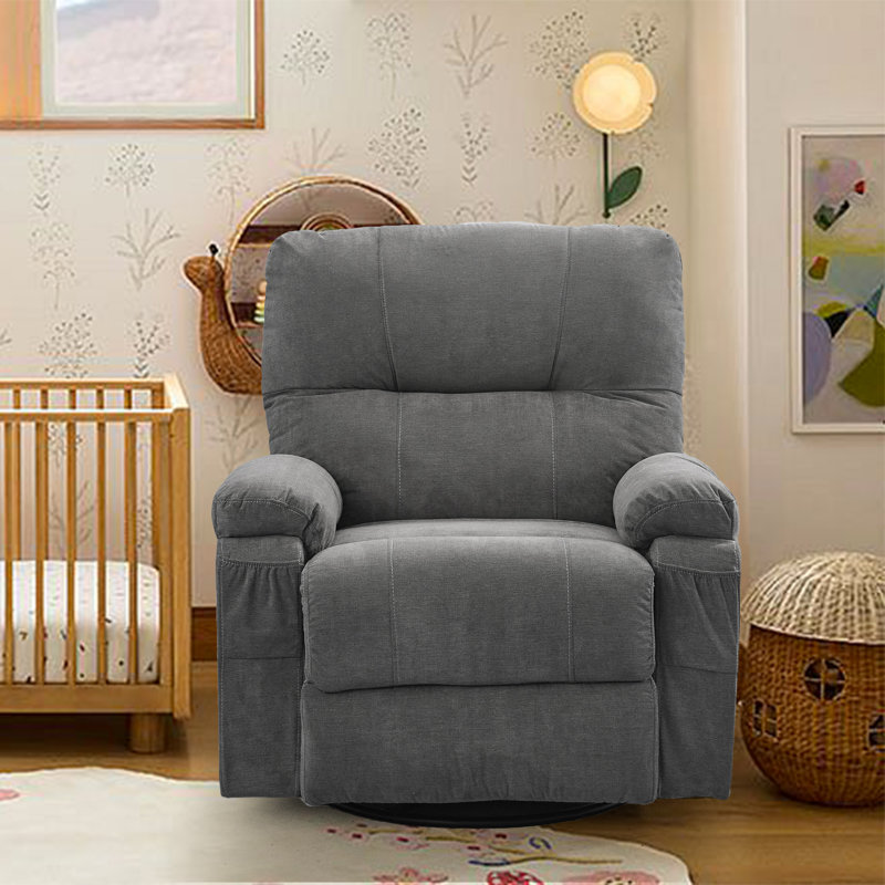 Brisen 360° Swivel Manual Recliner & 30° Rocker, Gray