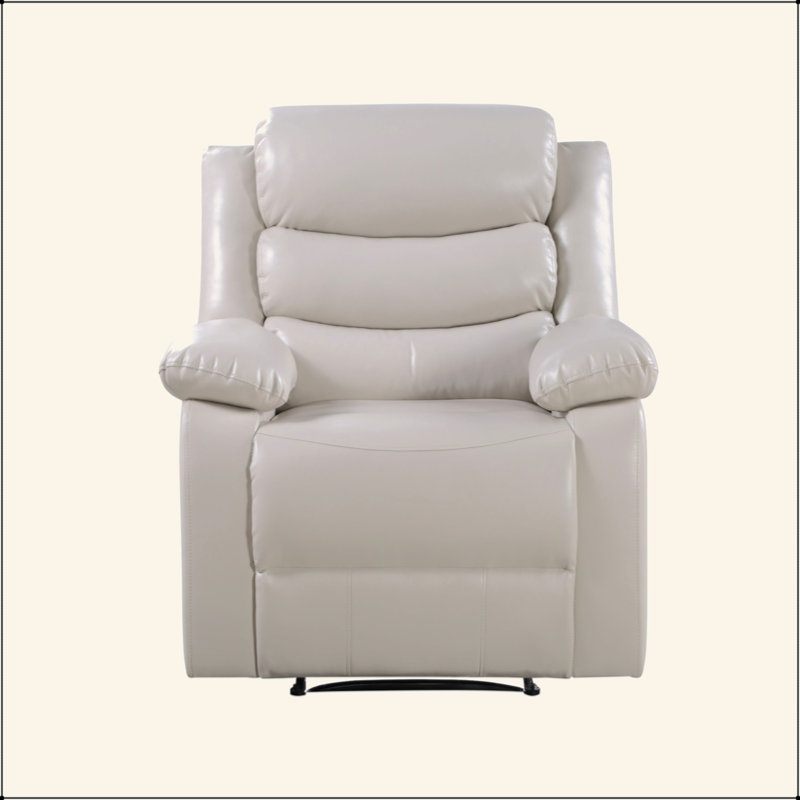 Fauteuil inclinable électrique en cuir synthétique, Beige