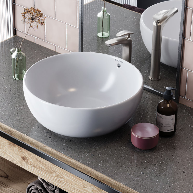 Lavabo vasque rond Sublime, Blanc lustré