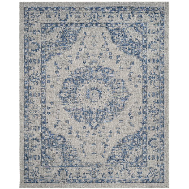 Courtyard Performance Oriental Indoor/Outdoor Area Rug, Rectangle 5'3" x 7'6"