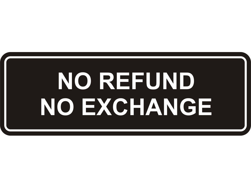 Signe standard sans remboursement ni échange (or noir) - grand, H 1 po x l 6 po x P 2 po, Noir