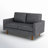 Dover 58" Vintage Distressed Faux Leather Loveseat, Mid-Century Modern Couch for Small Spaces-1615739454