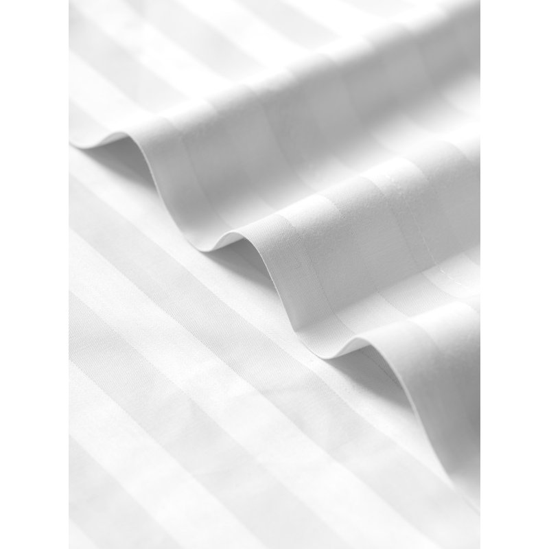 Brooks Brothers Sateen Stripe Cotton Sateen Sheet Set, King, White