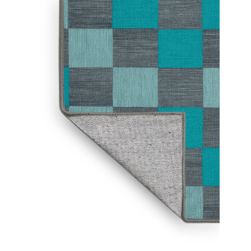 Machine Washable Checkered Gray Area Rug, Rectangle 8' x 12'