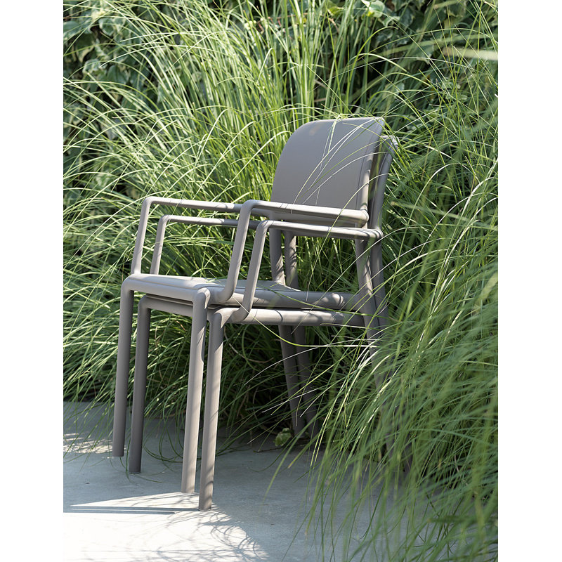Achan Stacking Patio Dining Armchair with Cushion, Celeste