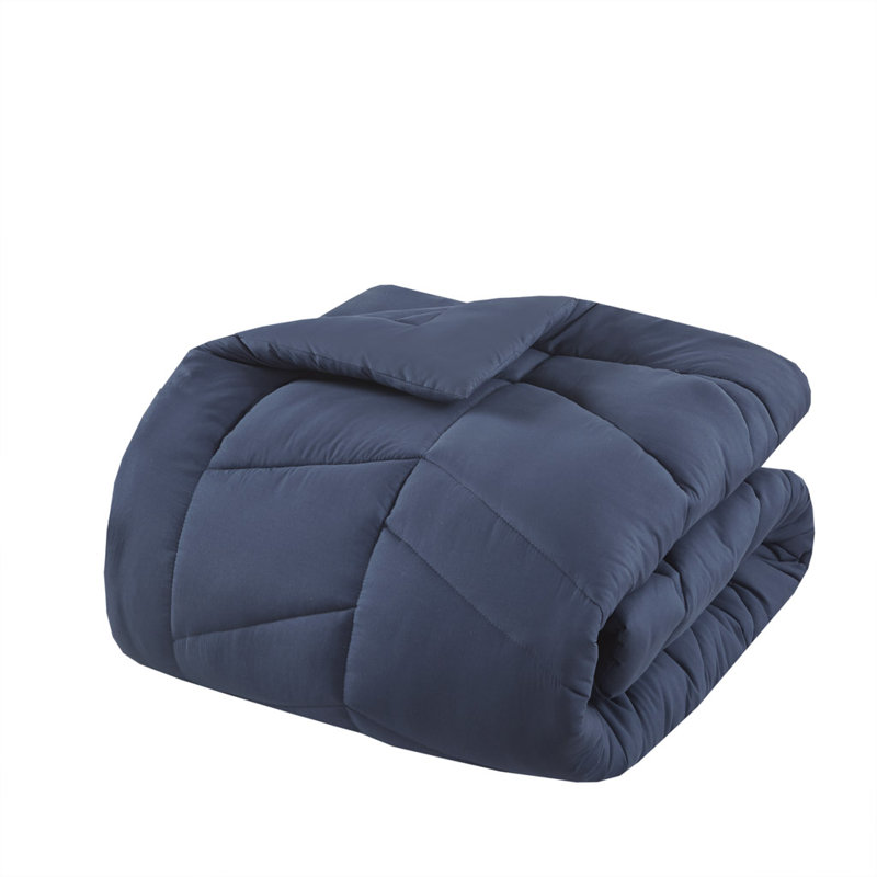 Navy Twin Microfiber Quilted Comforter Set